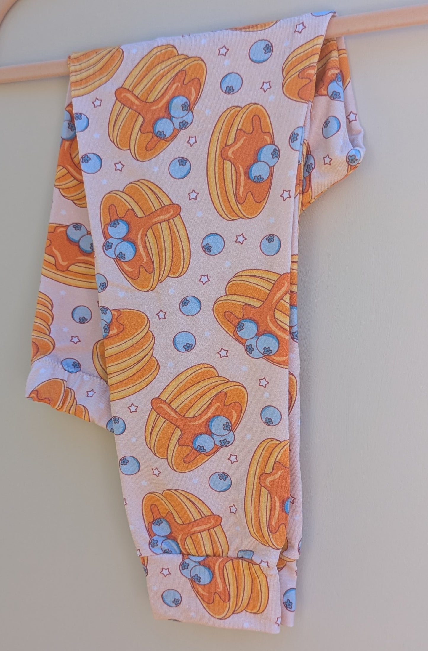 Blueberry pancake print leggings