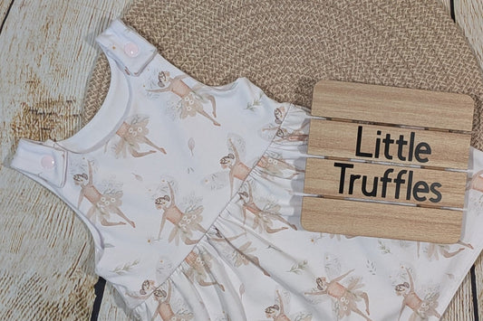Handmade dress with fairy fabrics for small baby or toddler - Little Truffles  