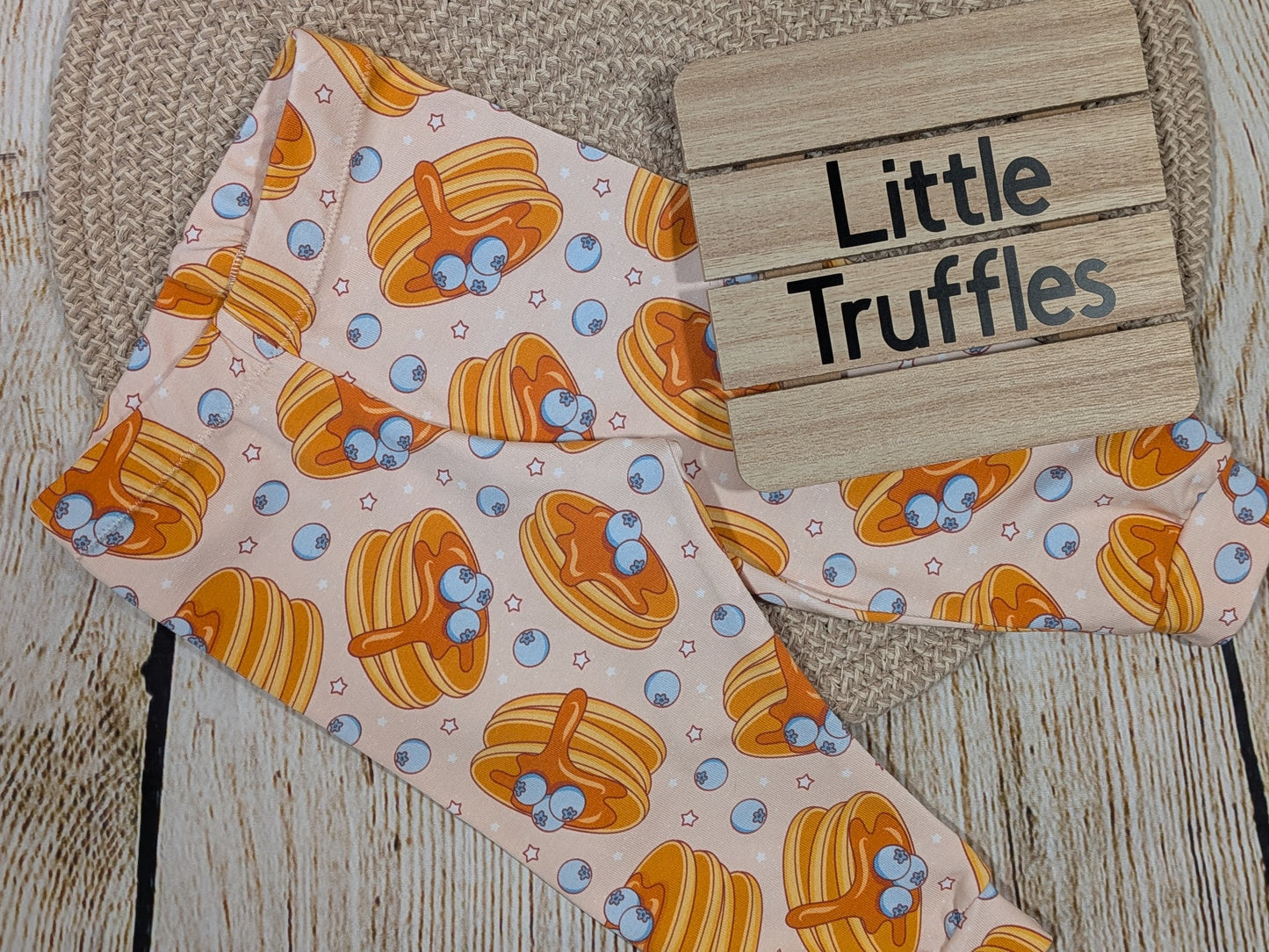 Blueberry pancake print leggings