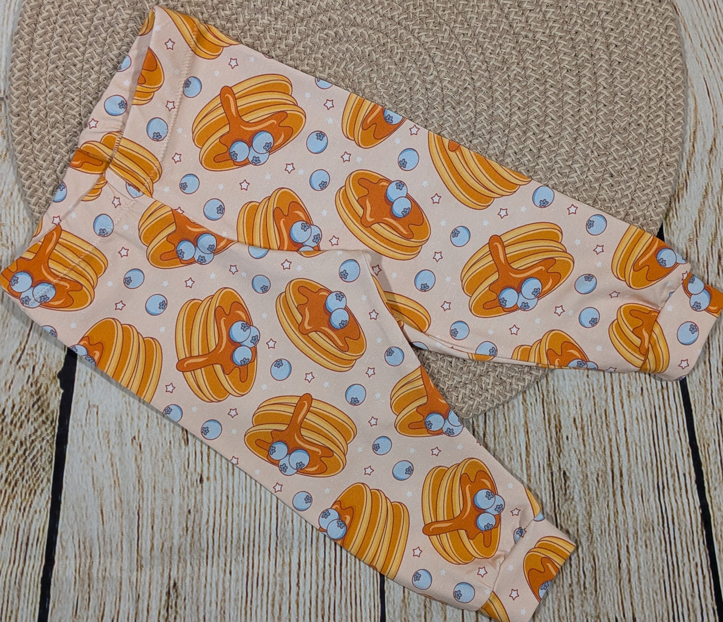 Blueberry pancake print leggings