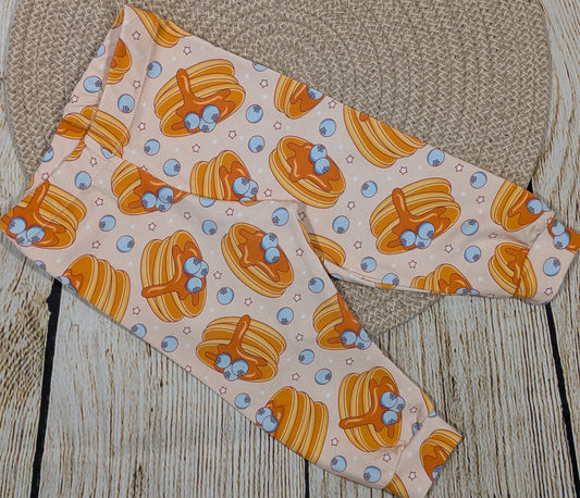 Blueberry pancake print leggings