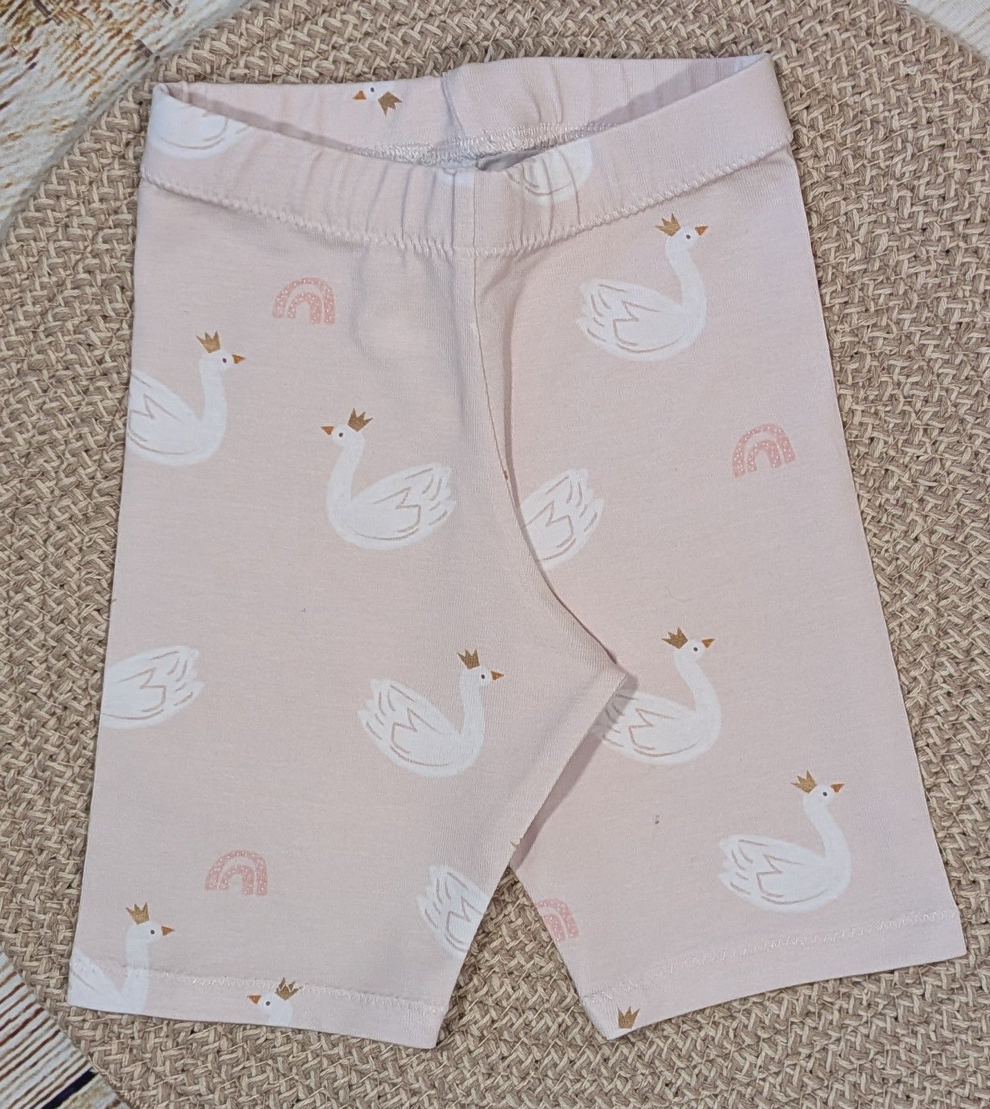 Classic Swan Print Shorts