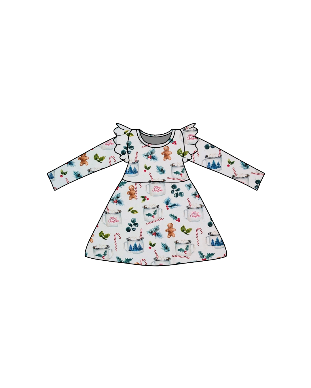 T-Shirt Dress with Shoulder Flutters | In Stock Prints