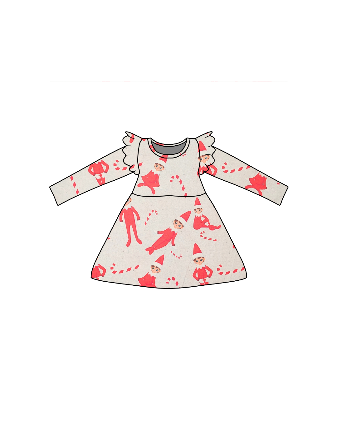 T-Shirt Dress with Shoulder Flutters | In Stock Prints