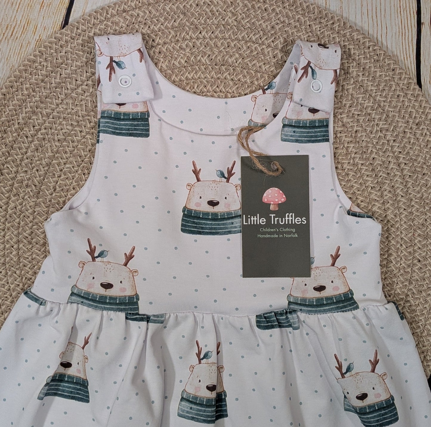Little Reindeer Bears | Pinafore Dress