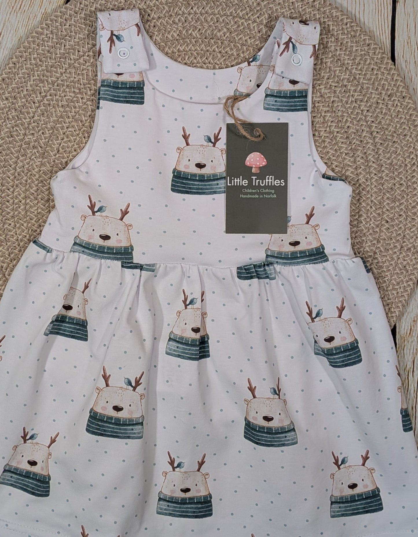 Little Reindeer Bears | Pinafore Dress