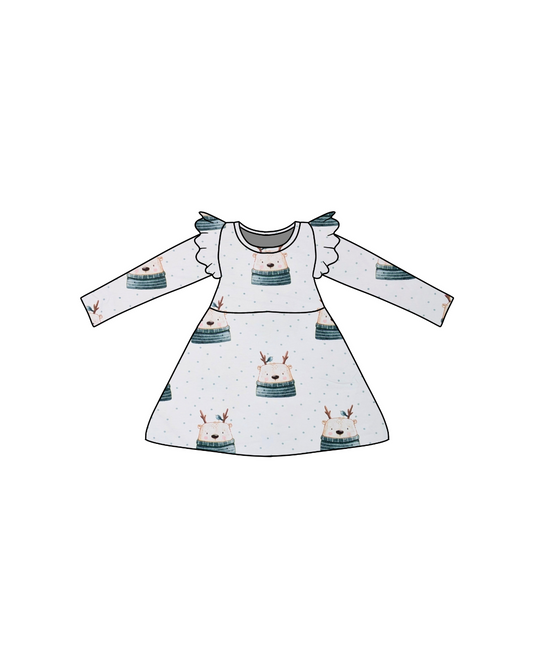 T-Shirt Dress with Shoulder Flutters | In Stock Prints